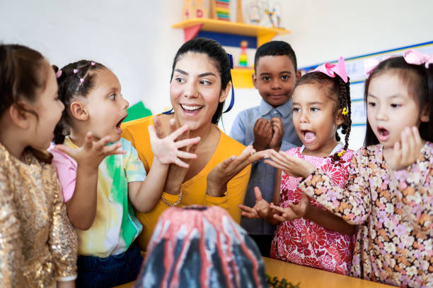 Teacher and students